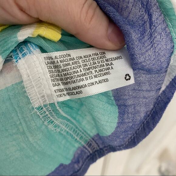 MERONA • Colorful Stripes Cotton Button Down Collared Tank Top - Picture 7 of 7